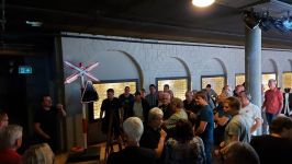 Gruppenbild bei der Modelbahn in Brig. Motto der Anlage ist die BLS- Lötschbergrampe (Nord und Süd) im Massstab 1:87