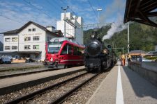 ABe 4/16 trifft auf G 4/5 in Grüsch