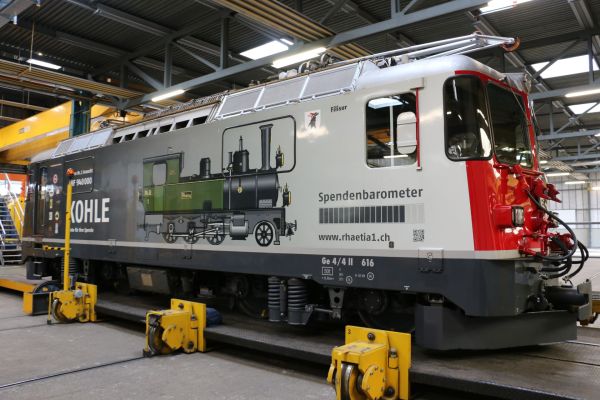 angepasster Spendenbarometer auf der Lok 616