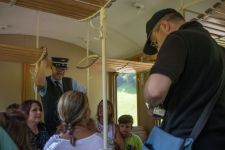 Billettkontrolle im Dampfzug